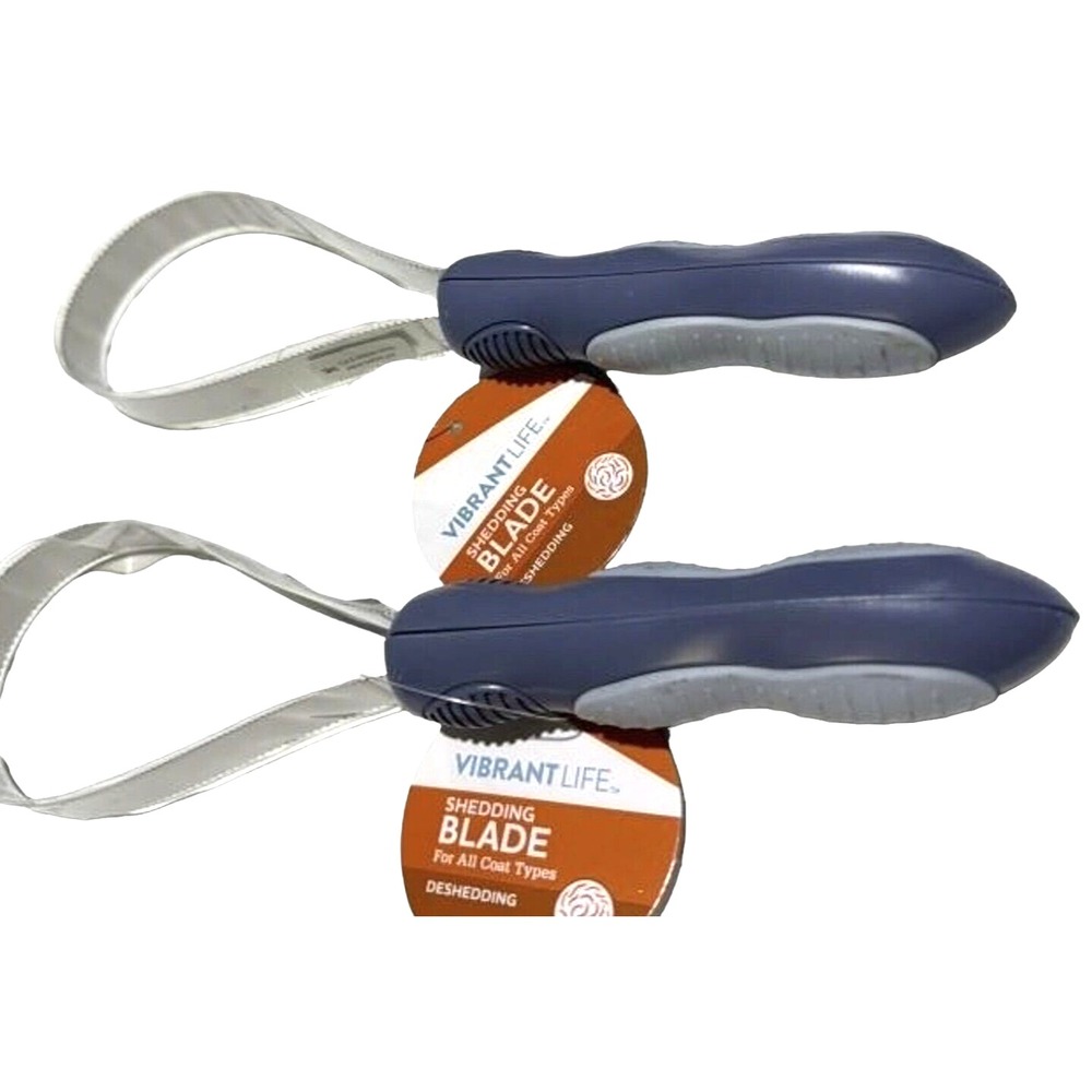 2x Vibrant Life DOG SHED BLADE Helps: Remove Loose Dead Hair • Brand‎ New